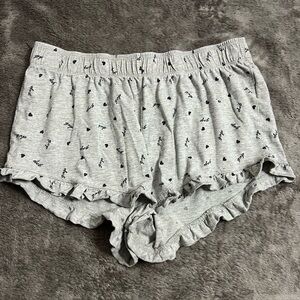 GAP Heather Gray Women's Ruffle Pajama Shorts